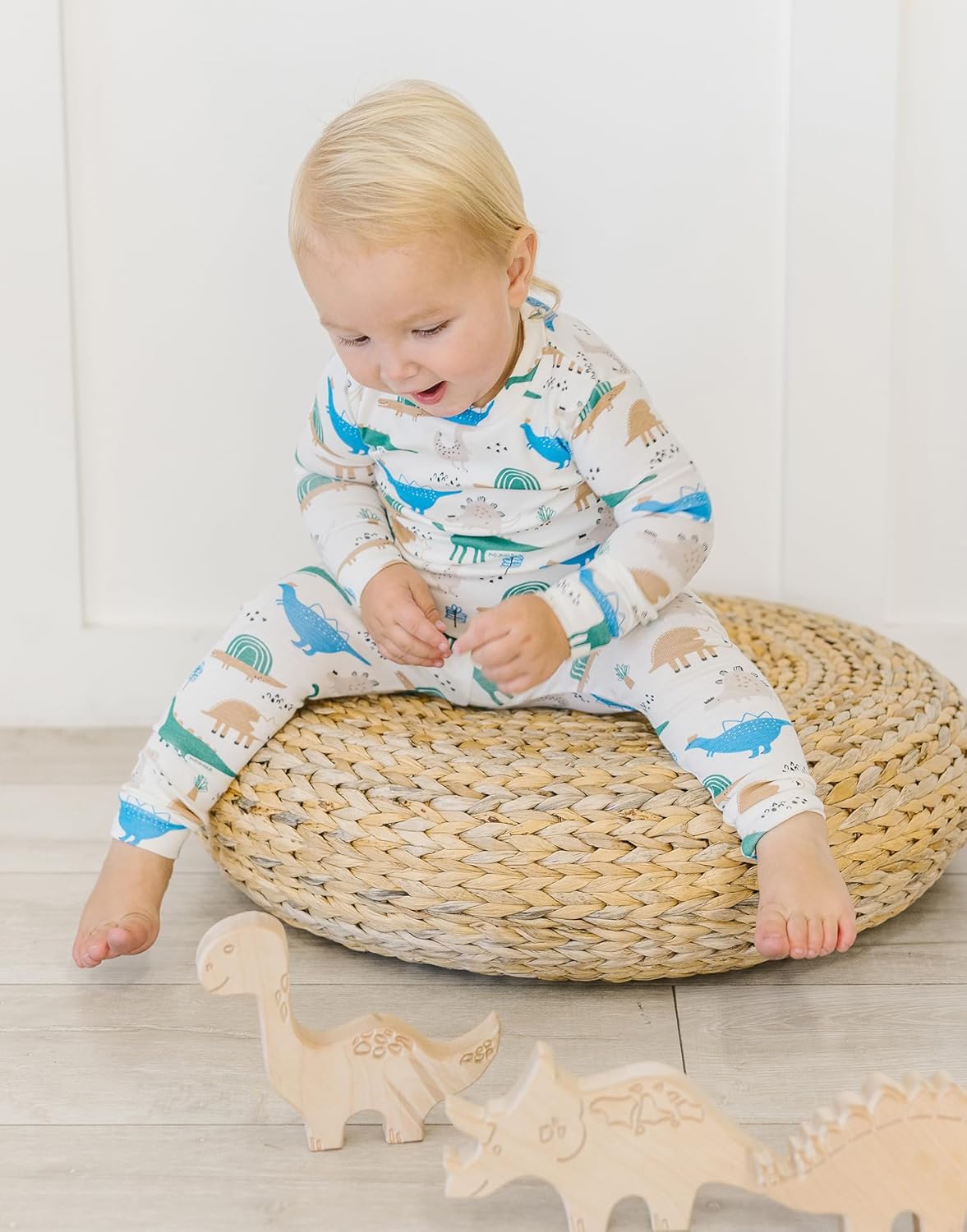 moimoln Sibling Matching 6M-8Y Soft Warm Cotton Modal Character Long Sleeve Snug-Fit Pajama Long Sleeve Sleepwear Daily - Image 2