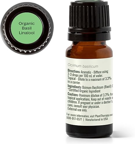 Miniatura 9 de Plant Therapy Aceite esencial de linalool de albahaca orgánico certificado por USDA, 10 mL, 100% puro, grado terapéutico