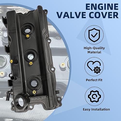 Miniatura 5 de Par de cubiertas de válvula compatibles con Nissan Frontier 05-15 Xterra 05-12 Pathfinder NV1500 2500 3500 4.0L V6 repuesto 13264-EA210 13264-EA200