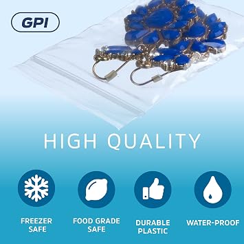 2 x 3 Small Zip Bags, 100 Pack, Clear Plastic Reclosable Poly Baggies, 2 mil with Resealable Zip Top Lock for Storage & Packaging Jewelry, Pills, Meds, Candy, Beads & Seeds. GPI