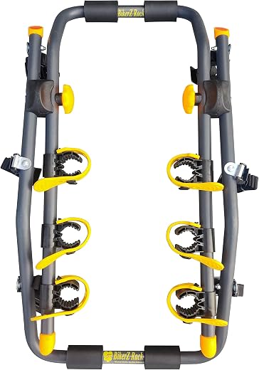BikerZ™ Universal Rear Mounted Car Bike Rack for SUVs, Sedans and Hatchbacks - Safely Carries 3 Bikes
