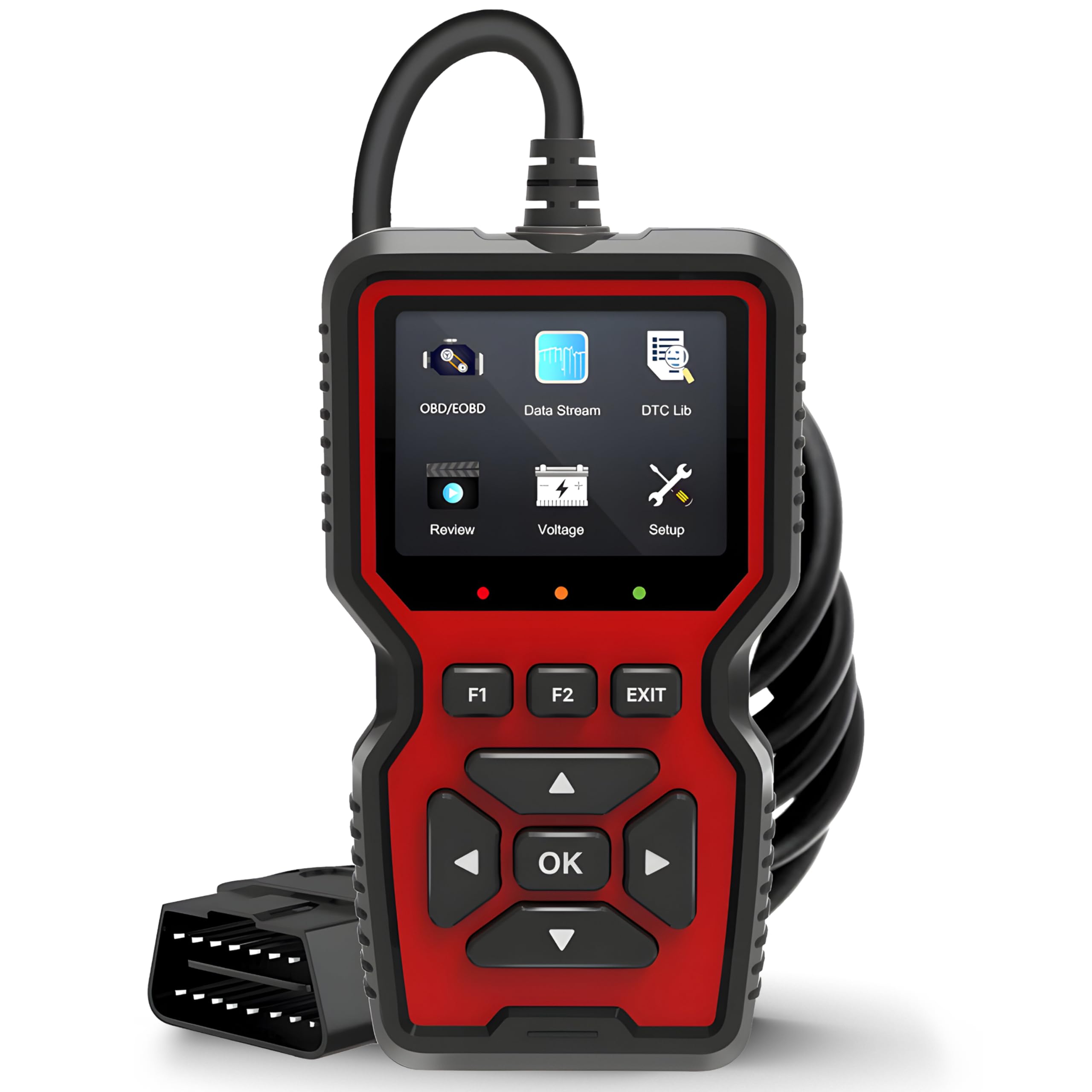 Retoo OBD2 Dispositivo de Diagnóstico Auto Lector, Escáner de Códigos de Error Análisis de Motor, Lector para Vehículos 9–16V, Diagnóstico de Sistema de Vehículo Multilingüe, Lector de Códigos V519