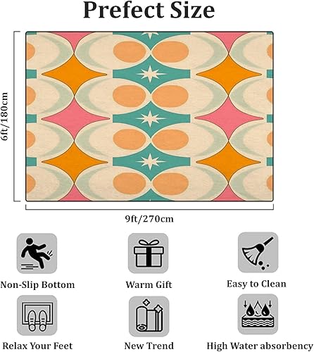 Miniatura 2 de Alfombra moderna de mediados de siglo de los años 50, sin costuras, para patio, alfombra de juego moderna, antideslizante, decoración del hogar,