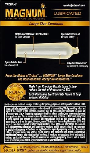 Miniatura 9 de Trojan Magnum Preservativos, lubricados, grandes, 36 unidades