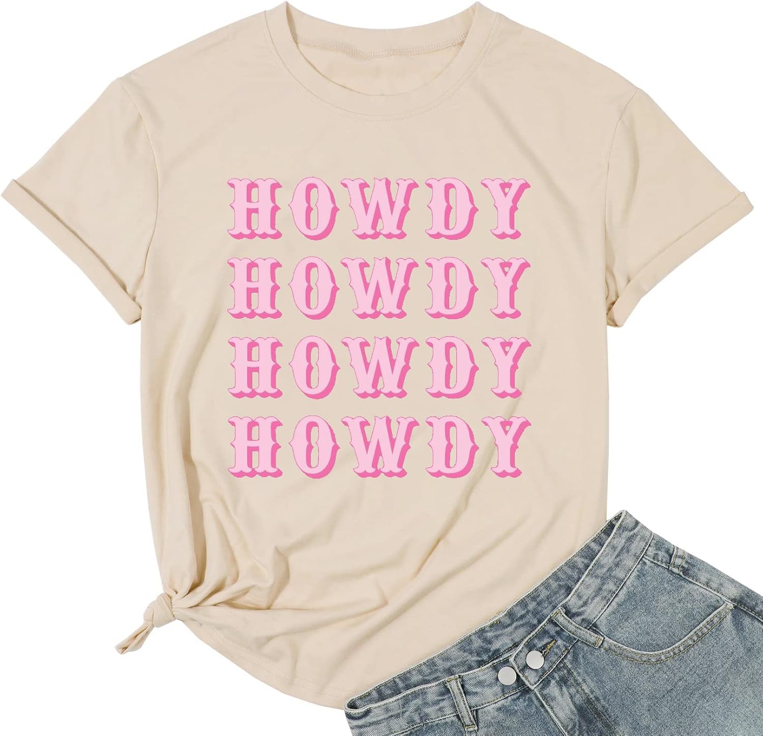 Howdy T-Shirt Cowgirl Women Rodeo Hat Southern Western Country Music Casual Short Sleeve Shirts Graphic Top Tees