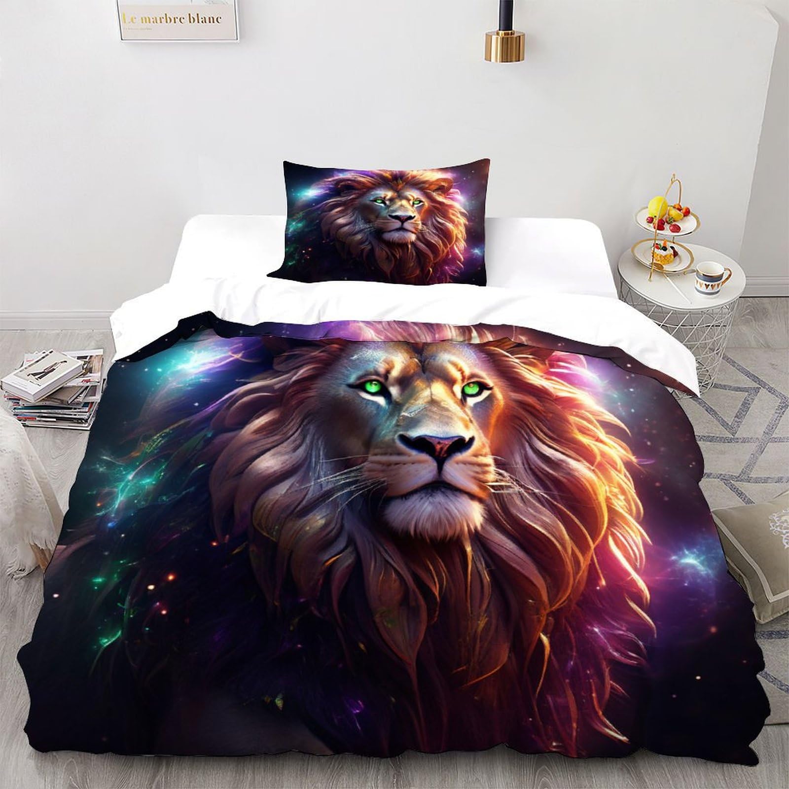 Housse de couette fusée spatiale lit simple parure de lit ciel cosmique