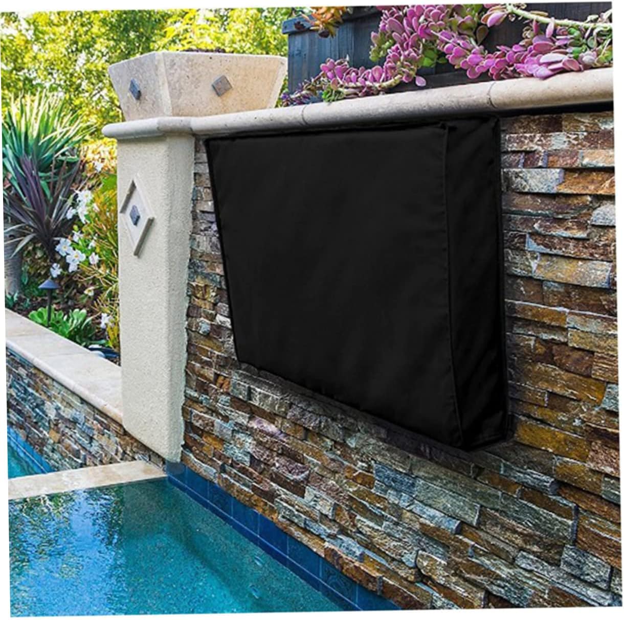 Mipcase Outdoor Tv Cover for Weatherproof Microfiber Cloth for Lcd and Led Screens Black for Year Outdoor Use