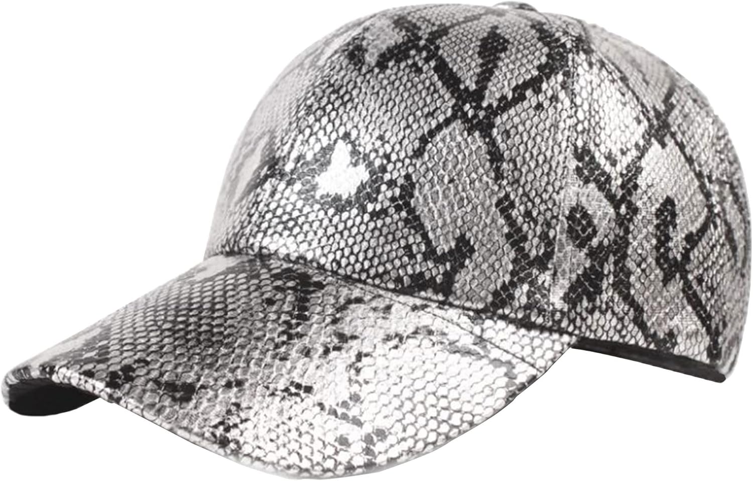 LABANCA Unisex Snakeskin Baseball Cap PU Leather Casual Trucker Baseball Cap Hat