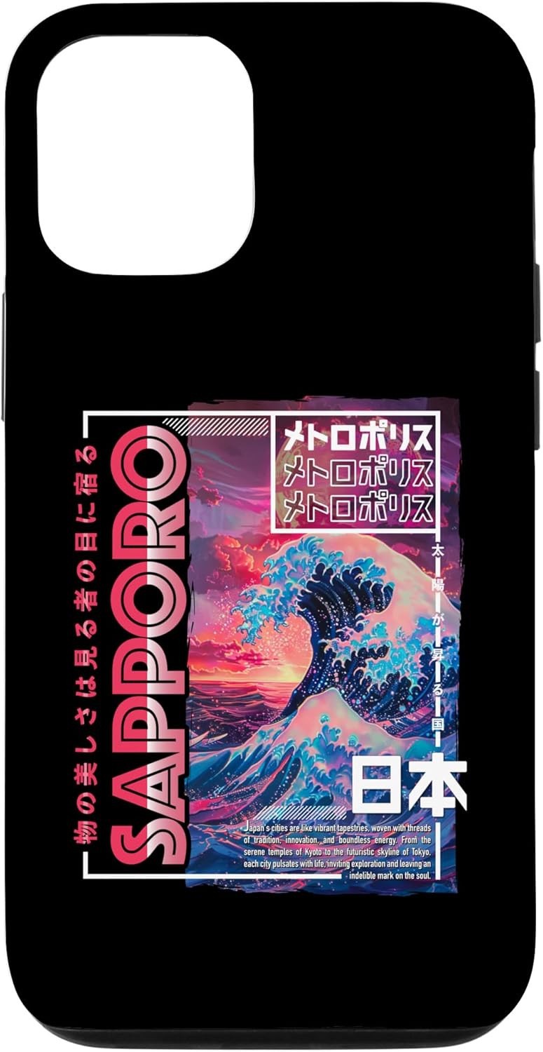 iPhone 12/12 Pro Sapporo City 80s Synthwave Kanagawa Wave