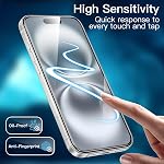 JETech Screen Protector for iPhone 16 6.1-Inch, Tempered Glass Film with Easy Installation Tool, Case-Friendly, HD Clear, 3-Pack