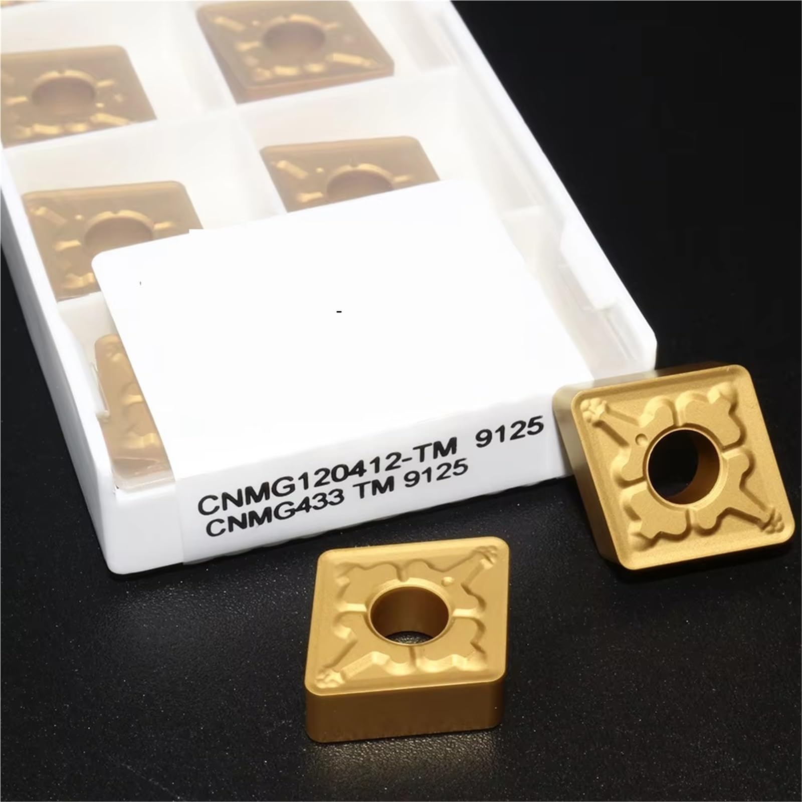 10 Uds CNMG120404 TM 9125 Torneado De Tungsteno CNMG120408 Inserto Carburo CNMG120412 Hoja Soporte Herramienta Para Acero(CNMG120404 TM 9125)