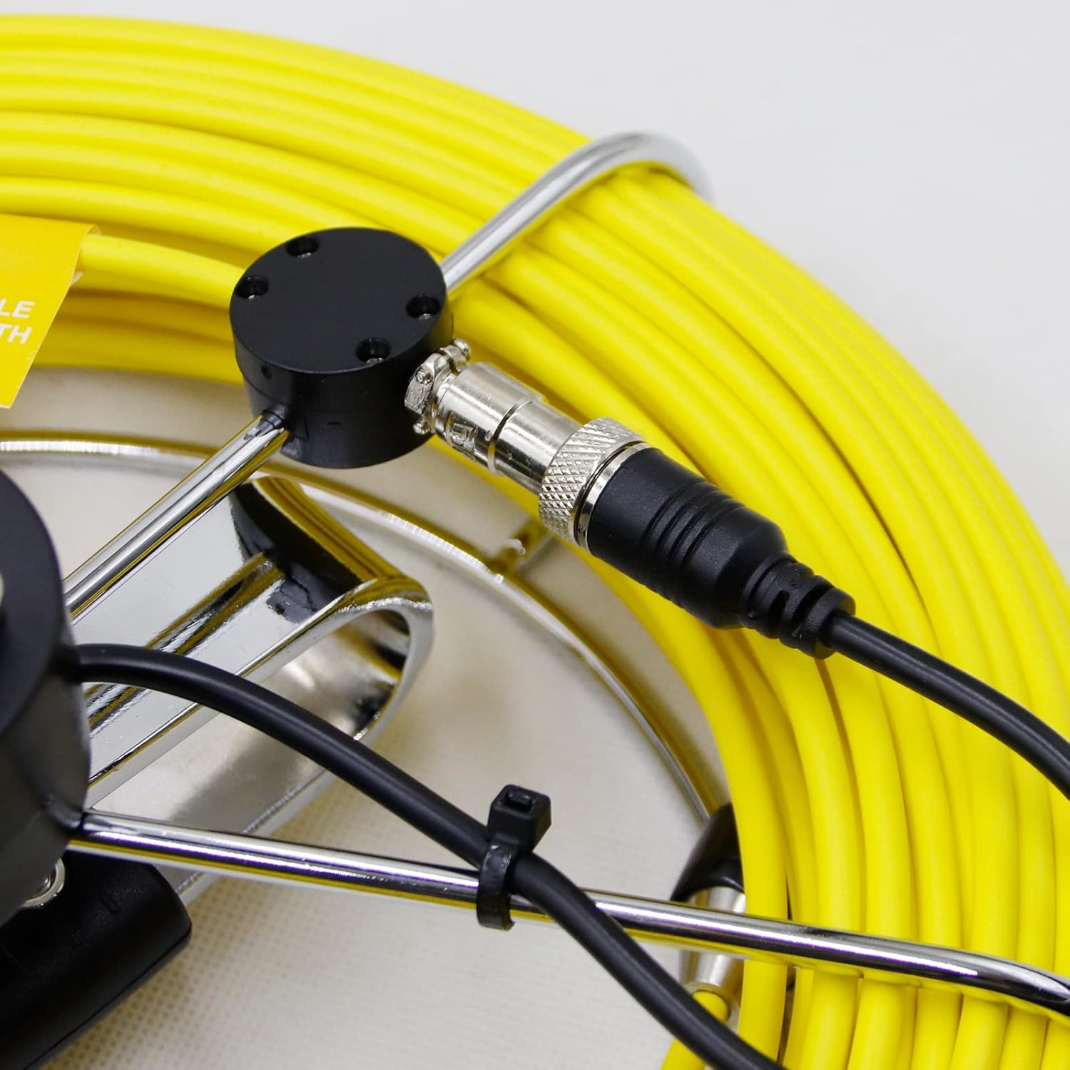 Sanyipace Pushrod Coil Cable with Distance Counter Function for Pipe Camera, 165FT/50M, Sewer Camera Accessories, Hard Waterproof Drain Camera Cable, ONLY for Model: F929DJTX