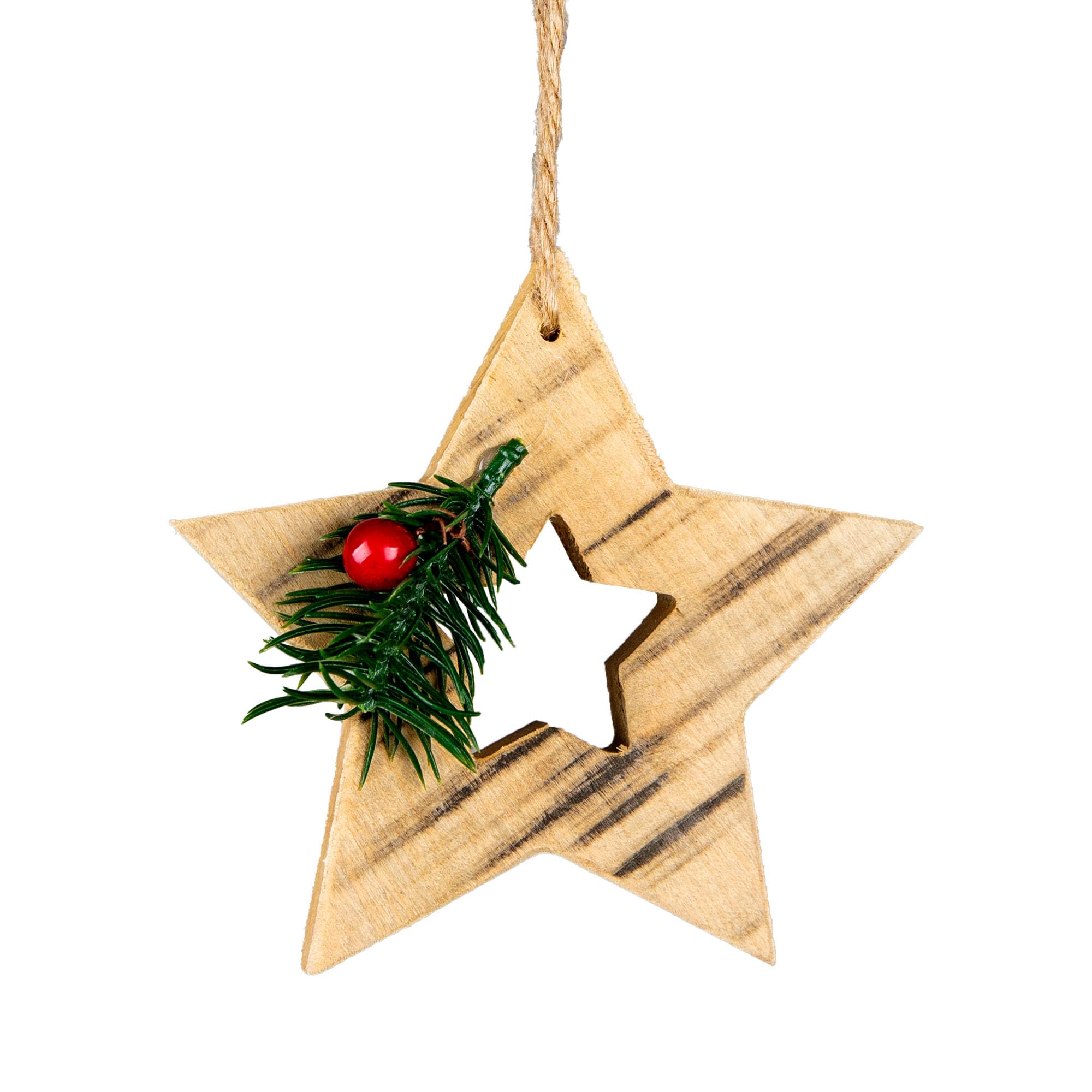 Shatchi Wooden Star Christmas Decoration