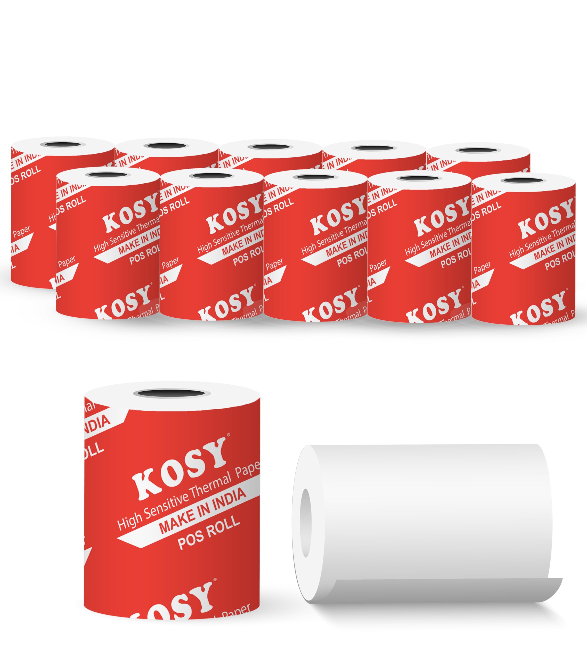 KOSY POS Thermal Paper Rolls | 57mmX20Mtr (2.25 Inch) Pack of 10 Printer Roll | BPA-Free Thermal Printer Paper Roll for POS Machine, Mini Receipt Printer, Billing & Cash Register Systems Thermal Roll-image-45