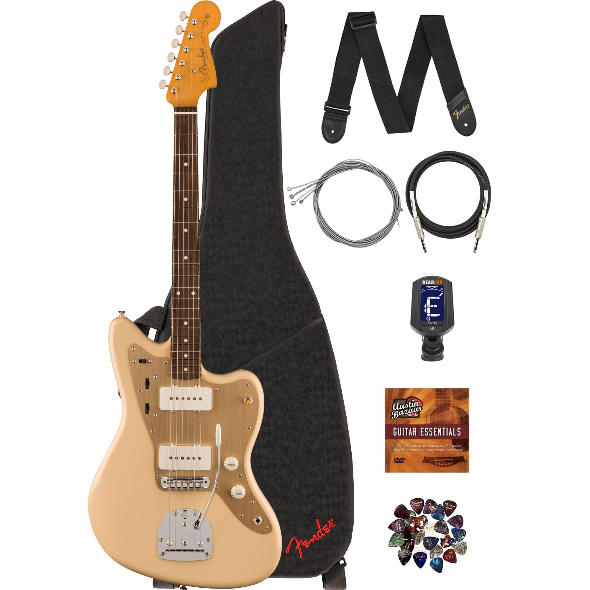 Amazon.com: Fender Vintera II '50s Jazzmaster - Desert Sand Bundle