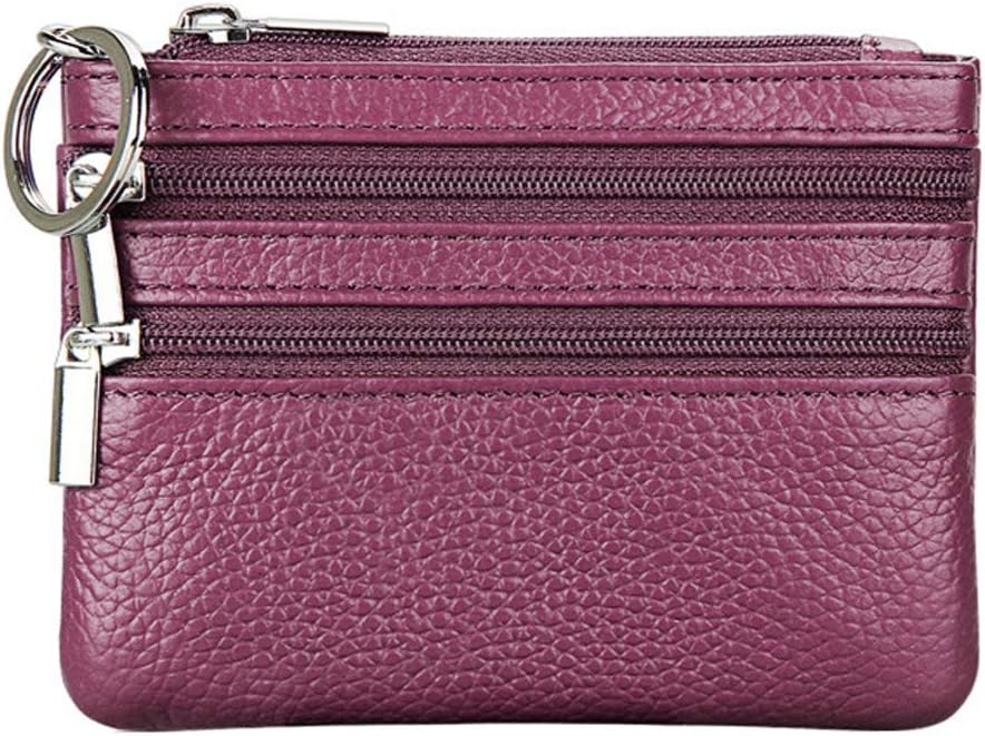 Genuine Leather Purse for Women with Keyring
