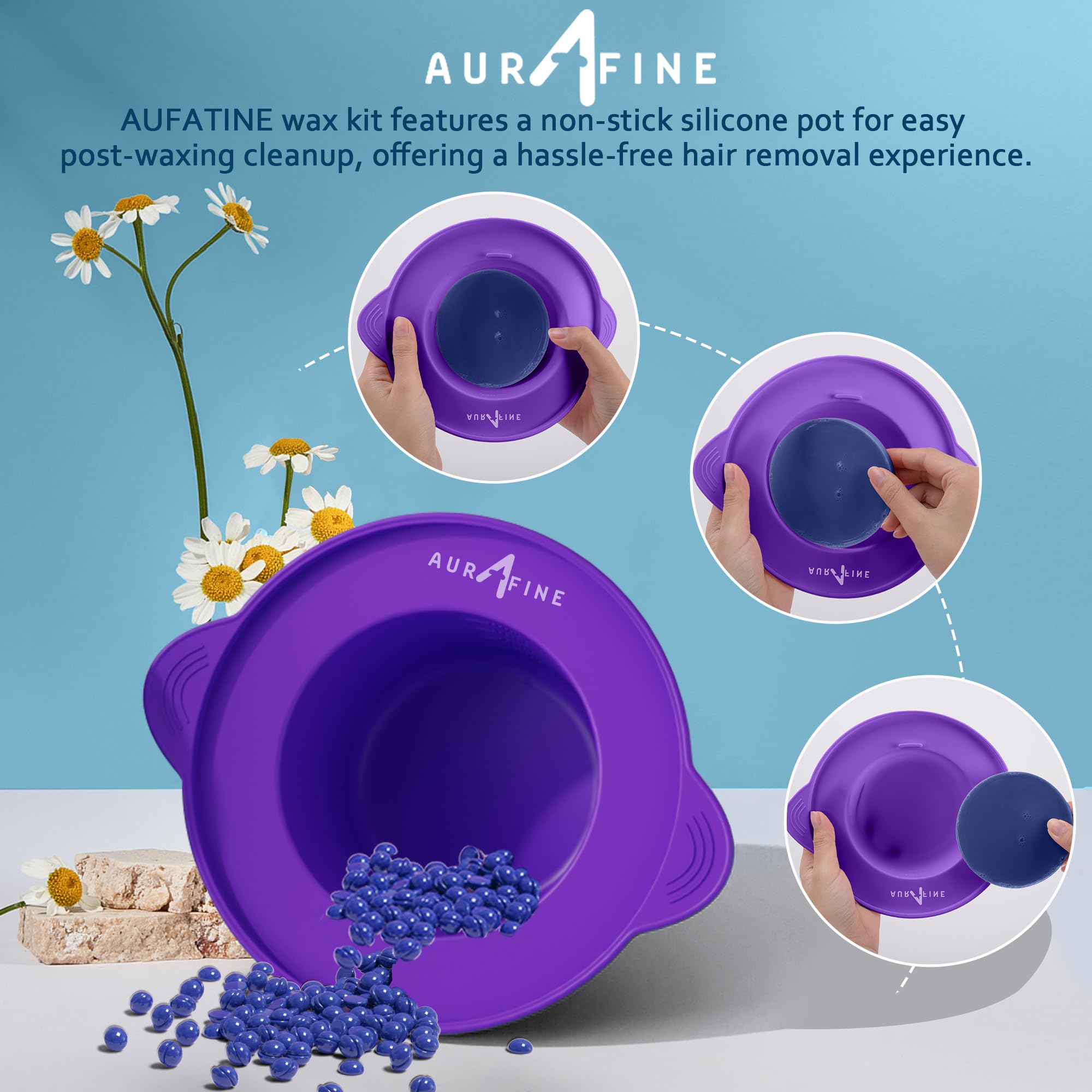 Digital Waxing Set, Wachswärmer zu Hause mit Wachsperlen & Silikontopf, Wachsenthaarung mit Wachsmaschine für brasilianischen Bikini, Augenbrauen, Gesicht, Beine und den ganzen Körper.