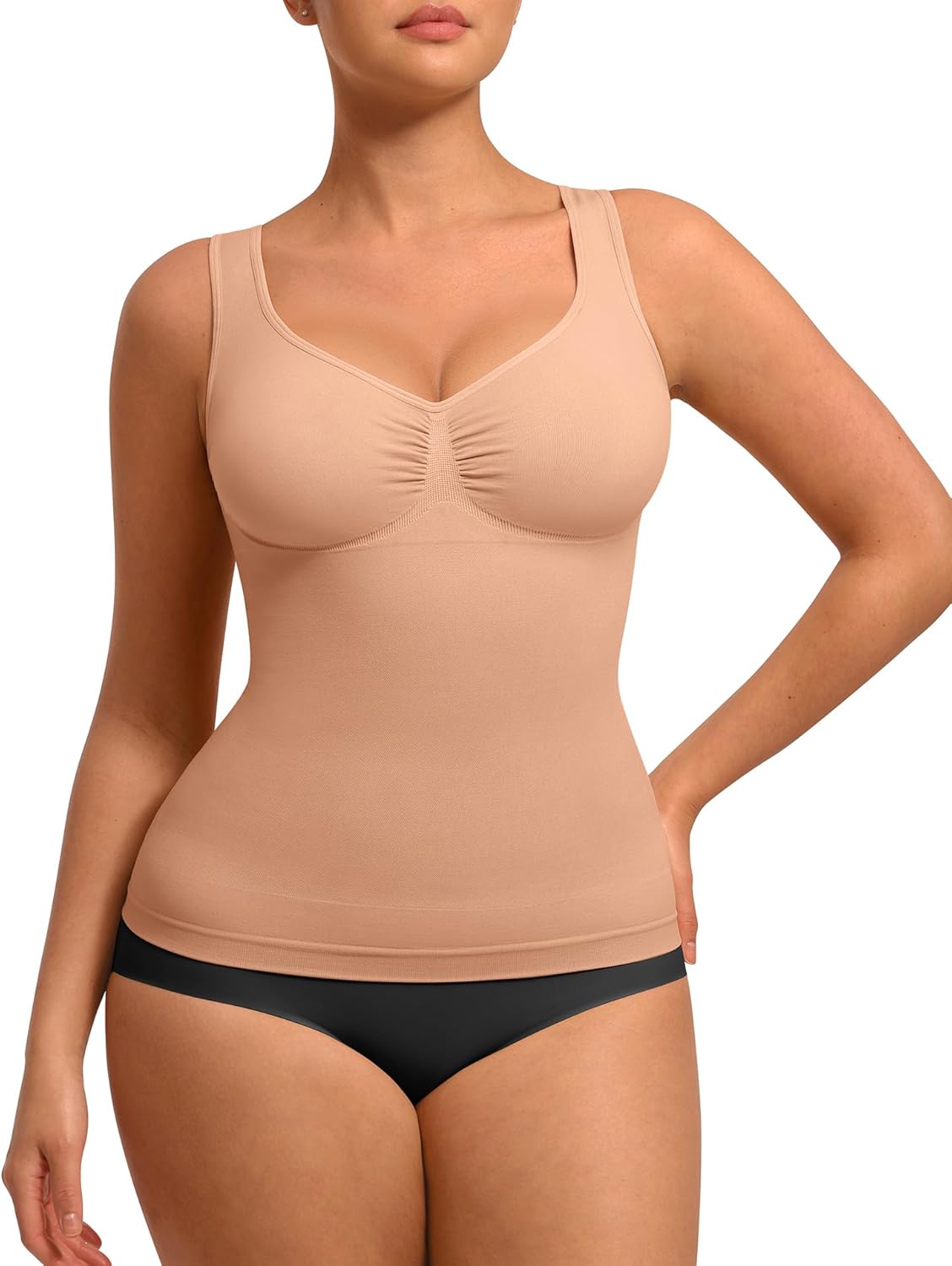 FeelinGirl Women Tank Tops Shapewear: Tummy Control Compression Tank V Neck Seamless Body Shaper Camisole Tops for Women