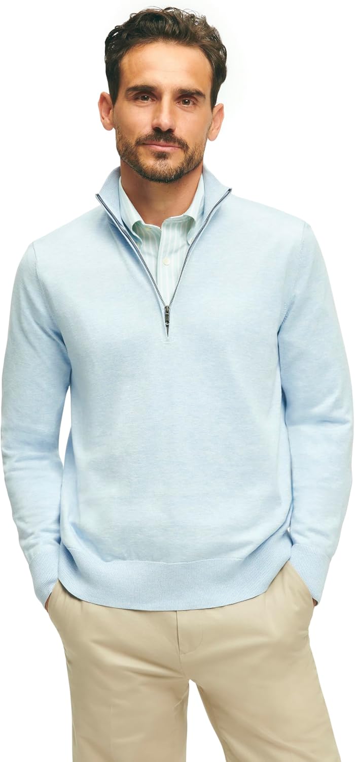 Brooks Brothers Men's Supima Cotton Half-Zip Sweater