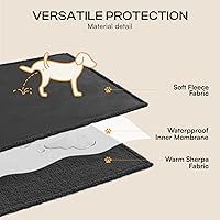 Vista 4 de Cobija impermeable para mascotas, a prueba de líquidos y orina, para sofá, cama, sillón, reversible, vellón, forro polar, protector de muebles