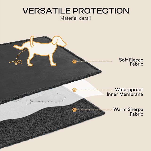 Foto 4 de 8 de Manta impermeable a prueba de líquidos, manta para perros para sofá, cama, sofá, manta de forro polar sherpa