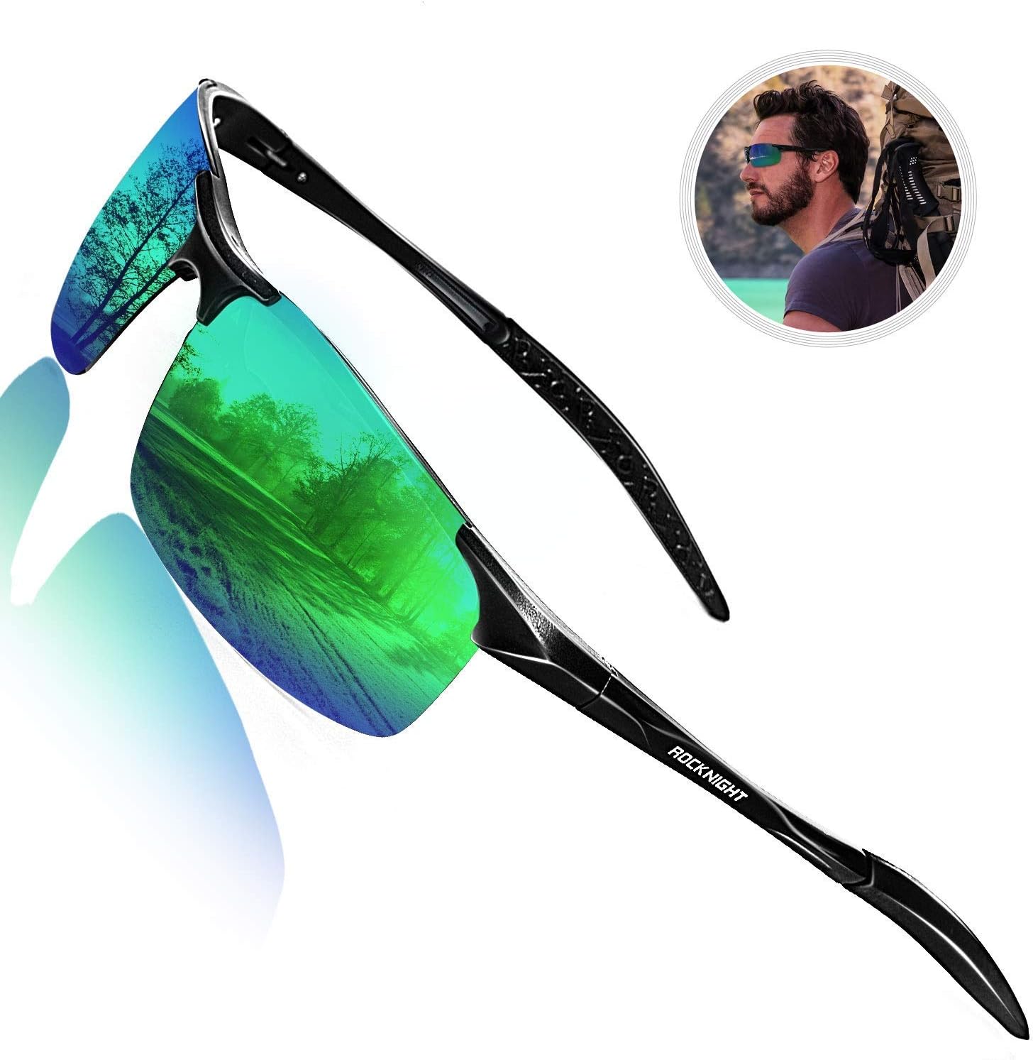 ROCKNIGHT HD Polarized UV400 Protection Outdoor Hiking Sunglasses