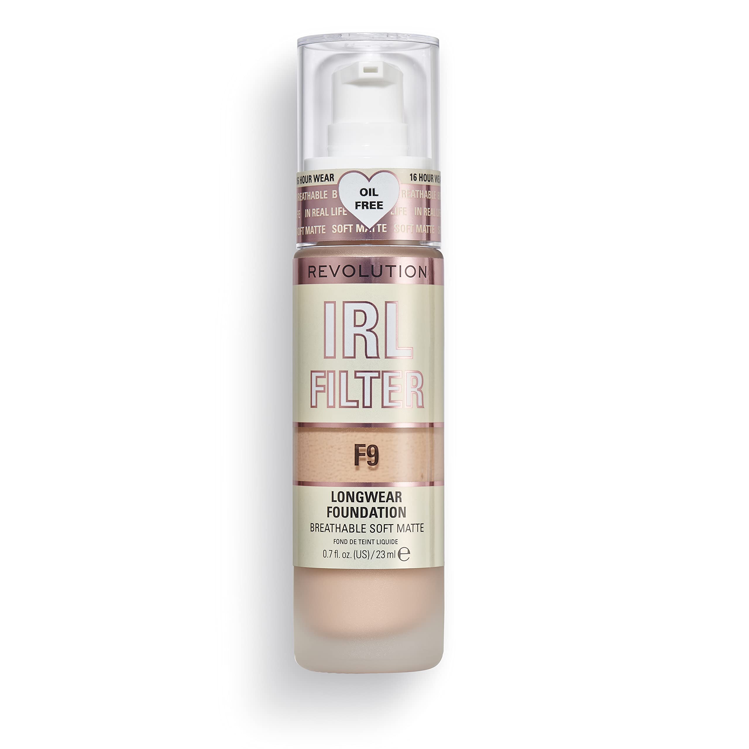 Revolution Beauty Lo Revolution Beauty Irl Filter Longwear Foundation Soft & Breathable Formula Medium To Full Coverage Matte Finish F9 0.7 Fl. Oz