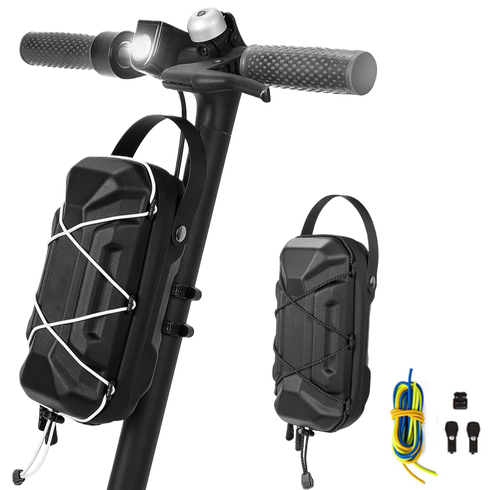 2L E Scooter bolsa impermeable : bolsa portátil para manillar de scooter con cuerdas elásticas intercambiables, accesorios para scooter, bolsa para scooter, bolsa para scooter eléctrico
