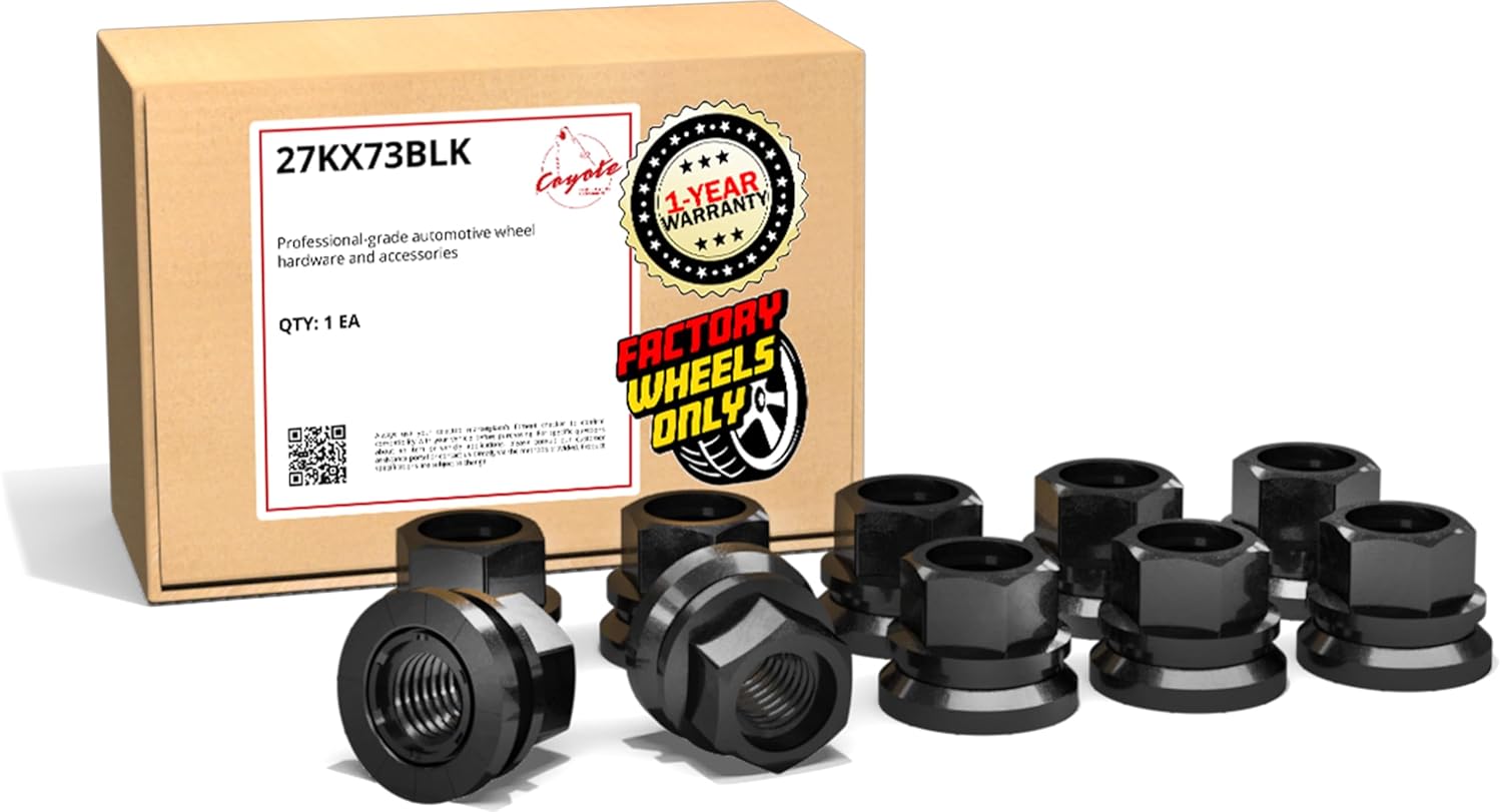 Wheel Accessories Parts 24 Pcs M14x2 Thread OEM Style Lug Nuts 0.90" Long Black 13/16" 21mm Hex Fits Ford F-150 Expedition ｜ Lincoln Navigator F81Z-1012-A ｜611-196
