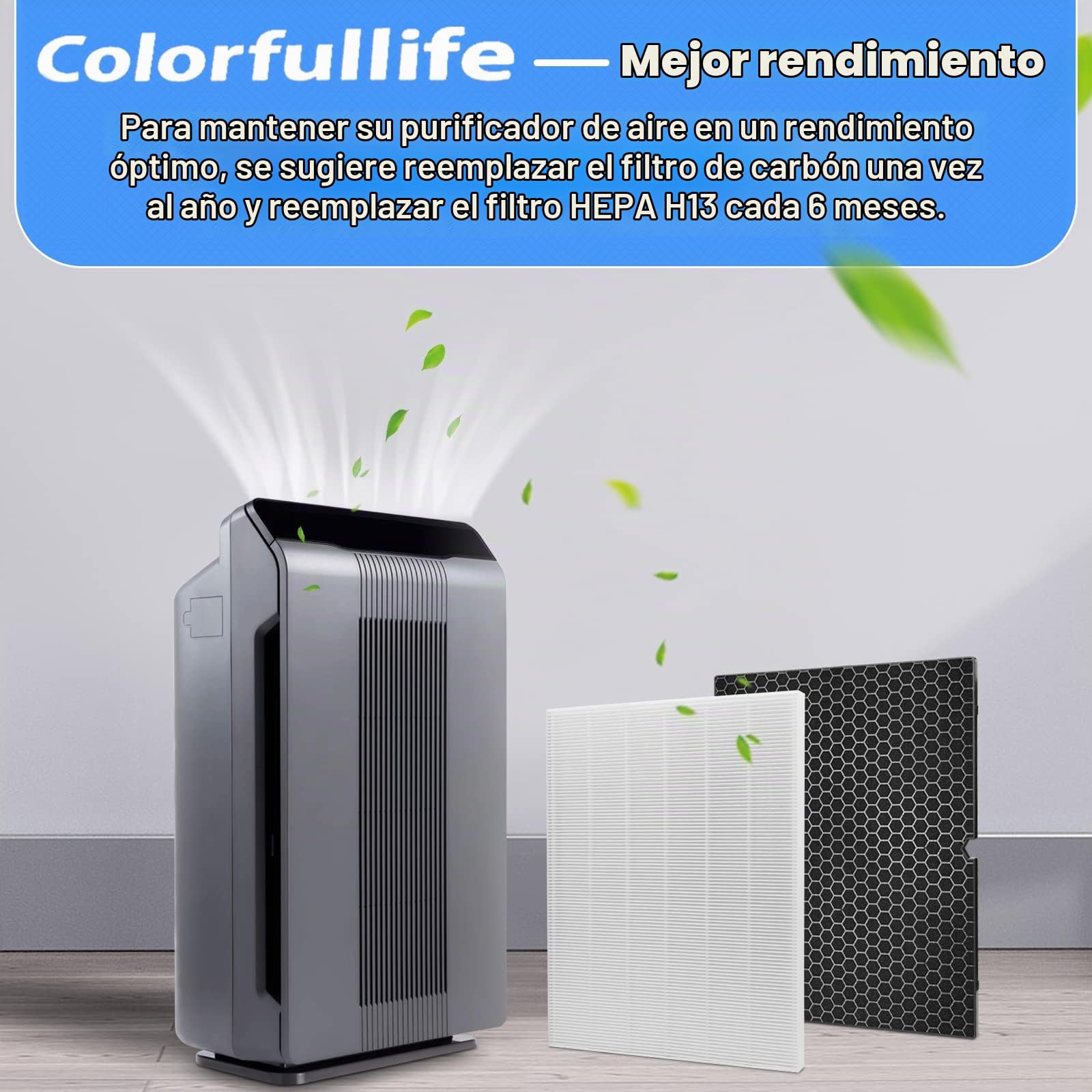Colorfullife 2 juegos de filtros de repuesto 116130 H para Winix 5500-2 AM80 Plasmawave purificador de aire, 2 filtros HEPA verdaderos y 2 filtros de carbón activado, pieza de repuesto 116130