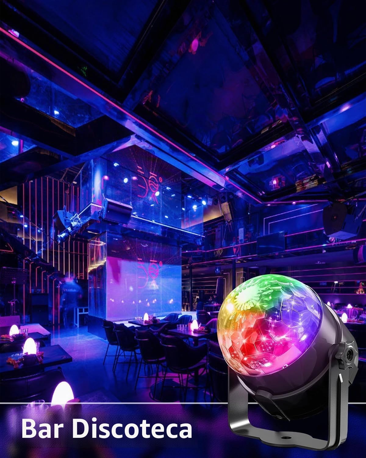 Set di luce per discoteca a 3 parti, sfera disco in materiale ABS con telecomando, lampada strobo DJ, adatta per decorazioni luminose in matrimoni/KTV karaoke/cene di compleanno.