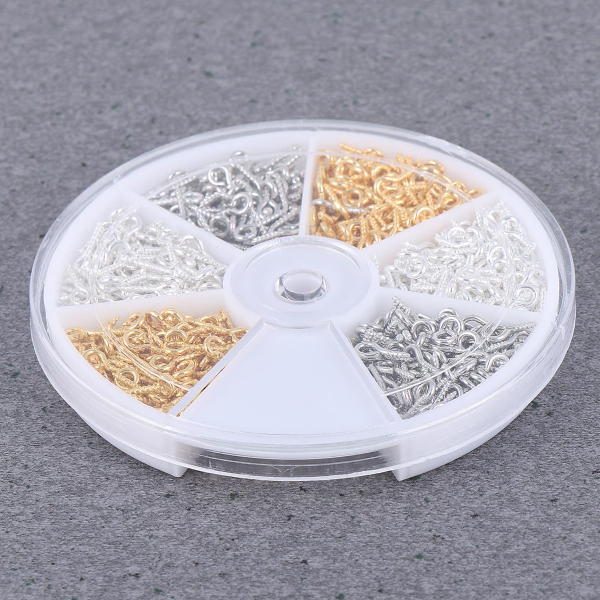 Sheep Eye Screws Easy Installation and Multi-Purpose Made of Plating Iron 900 Pcs Round Shape Random Color for DIY Jewelry and Clay Sculptures