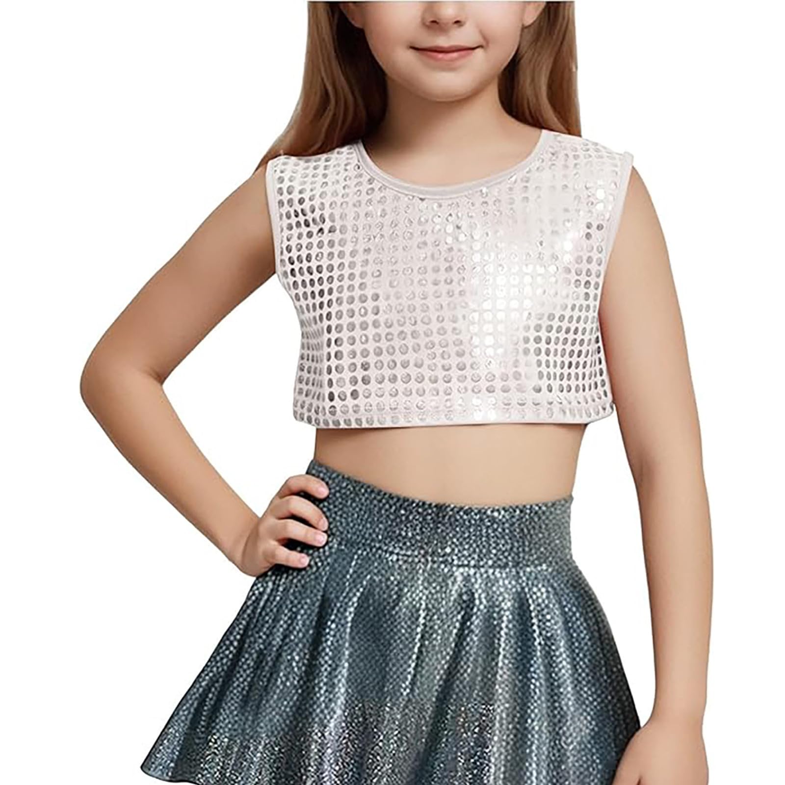 Generisch Cheerleading Performance Top für Mädchen mit Pailletten Design als Tanzweste für Teamauftritte sportliche Aktivitäten