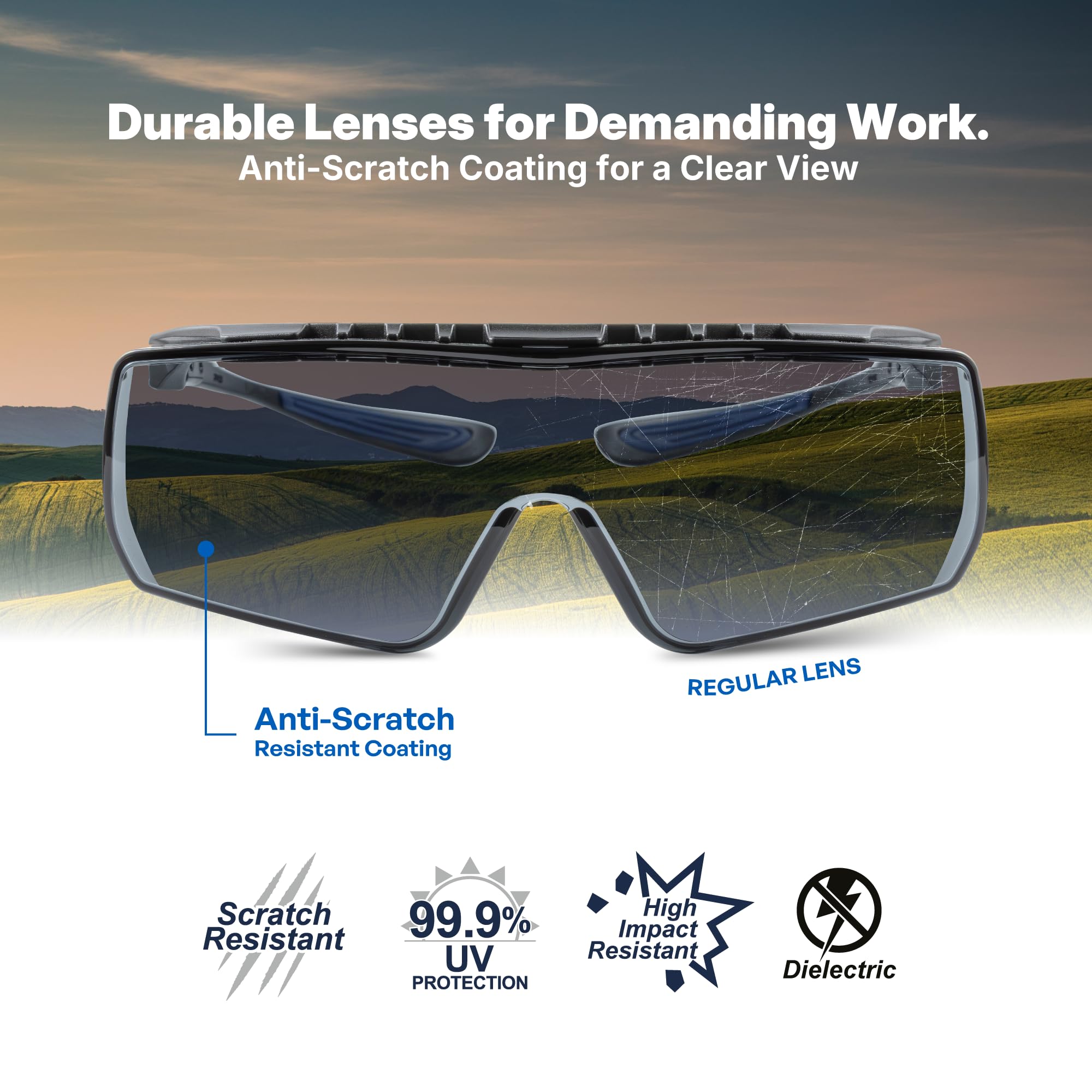 GE Over Glasses Safety Glasses - Prescription Eye Protection -5