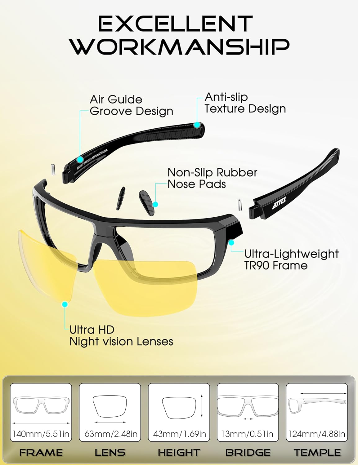 ATTCL Polarized Sunglasses Men for Fishing: UV Protection Lightweight TR90 Sports Wrap Sun Glasses Driving Golf Running - Image 7