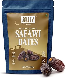 Soully Safawi Dates 400g | Premium Dates from Al-Medina | High in Fibre | Soft & Juicy Khajoor | No Added Sweeteners or Pr Price In India