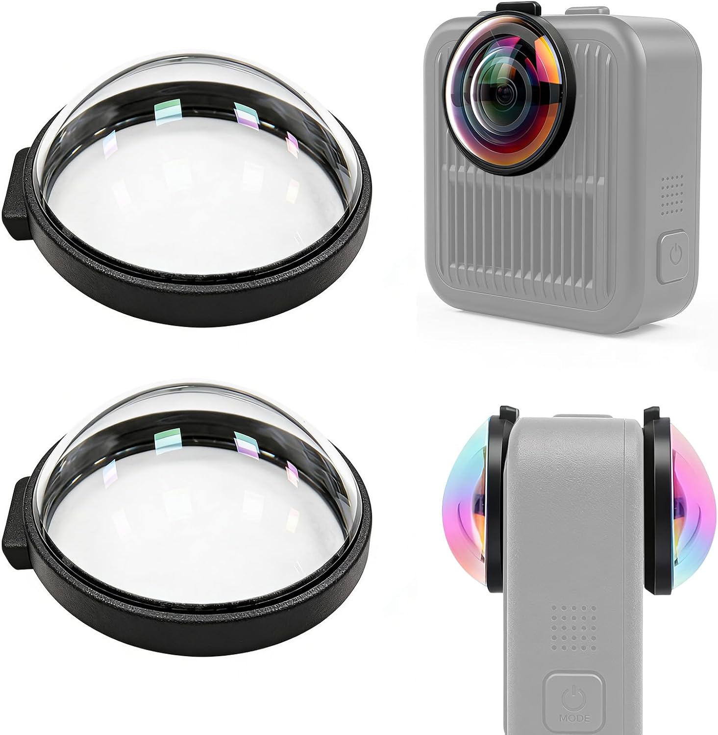 for DJI Osmo 360 Action Camera - 10H Hardness Optical Tempered Glass Lens Protector with AR Coating, Hydrophobic Layer, Anti-Scratch & Shockproof Cover (Black)