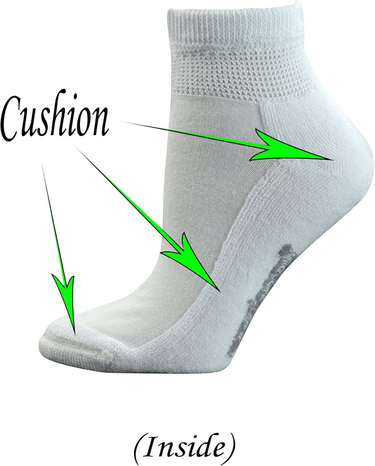 Yomandamor Women's 5 Pairs Non-Binding Cotton Ankle Diabetic/Dress Socks with Seamless Toe and Cushion Sole - Image 3