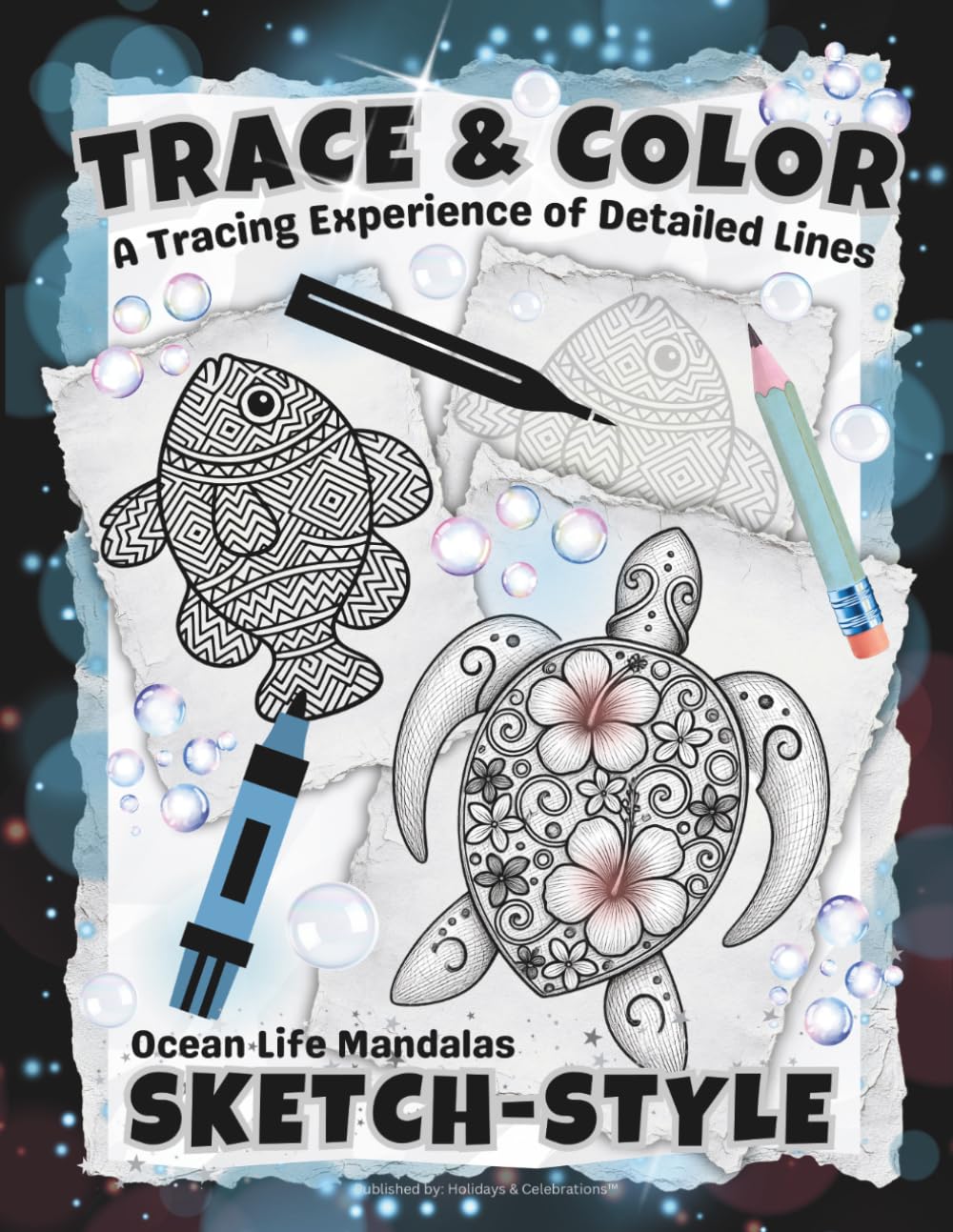 TRACE & COLOR: Ocean Life Mandalas: An Advanced Tracing Experience in Detailed Marine-Inspired Linework for Teens & Adults (Full-Framed Coloring)