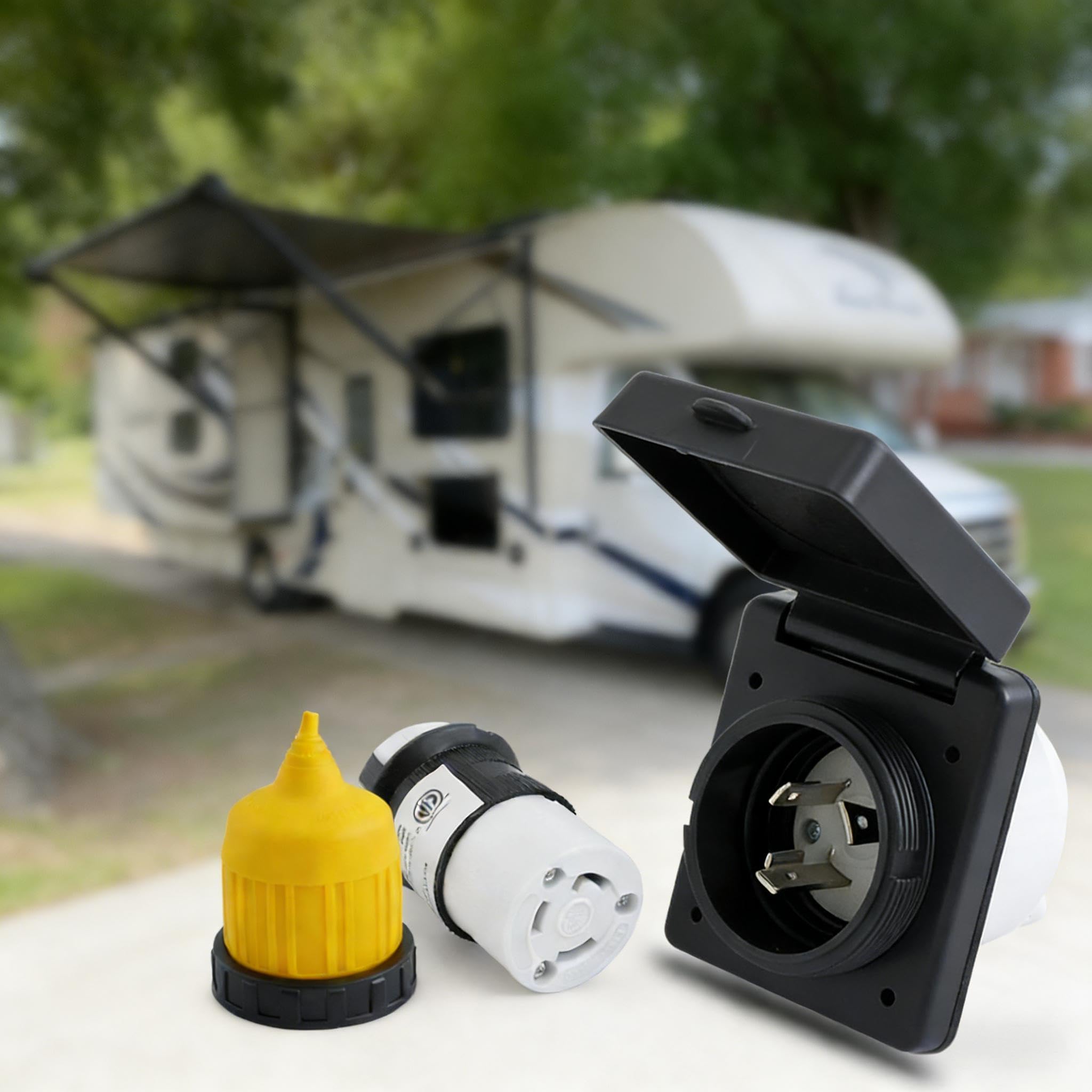 Snapklik.com : 30 AMP RV Power Inlet Kit, Shore Power Inlet Receptacles ...