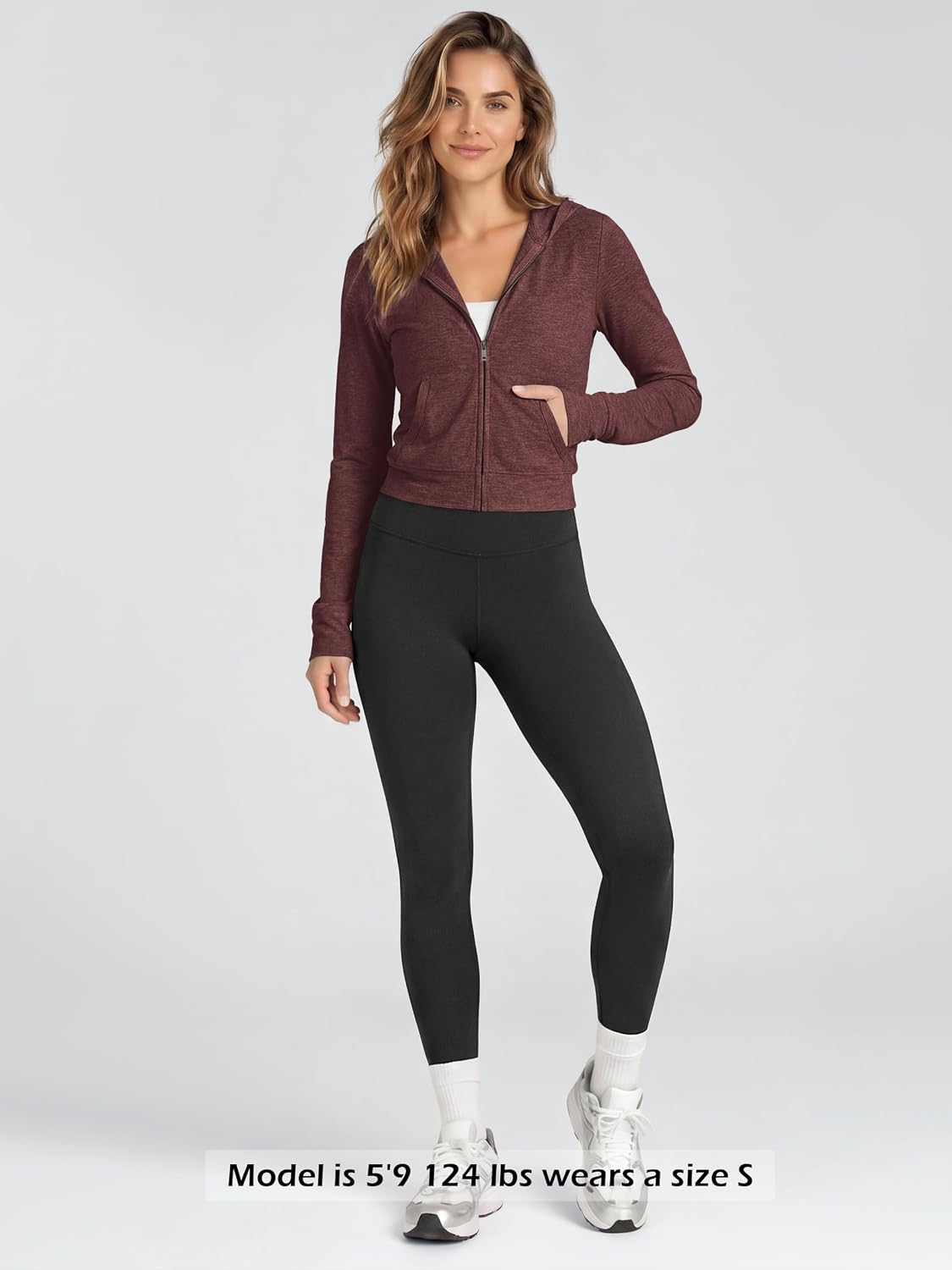 ODODOS Women's Mini Full-Zip Hoodie - odSTRATUM Tech Ultra Soft UPF 50+ Hooded Jacket with Pockets image 5