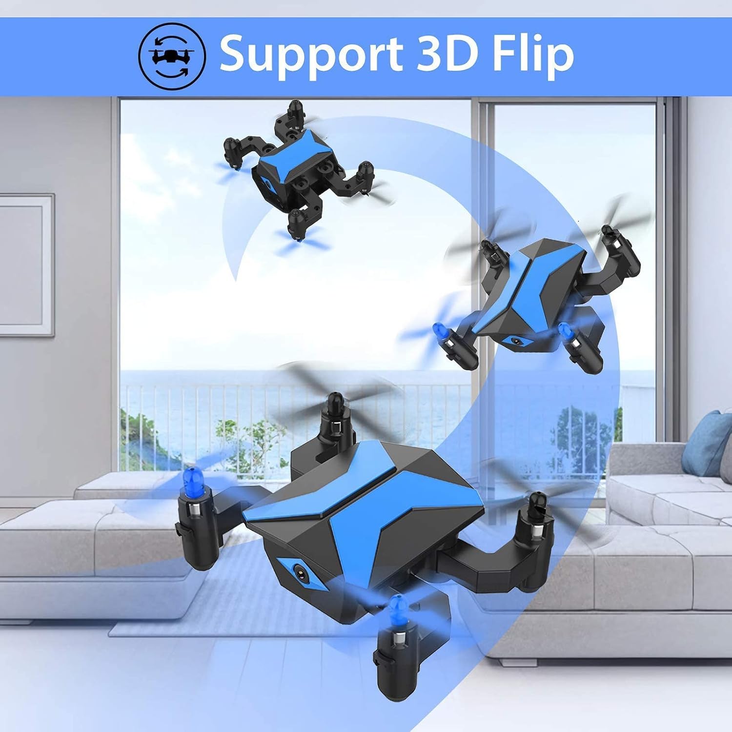 Drone with Camera Drones for Kids Beginners, RC Quadcopter with App FPV Video, Voice Control, Altitude Hold, Headless Mode, Trajectory Flight, Foldable Kids Drone Boys Gifts Girls Toys