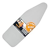 SAVUK Ironing Board Cover and Pad with Standart Size 15x49, Adjustable Elastic Edge Fit, Extra Thick Padding, Heat Reflective, Non Stick Scorch and Stain Resistant, Easy Installation (Silver)