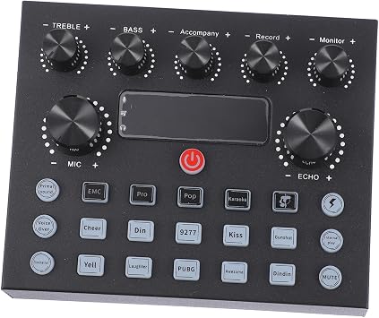 External Sound Card Dj Mixer with Professional Independent Reverb Adjustment, Iron Shell, 800ma Capacity for Computer and Tablet Live Streaming and Singing