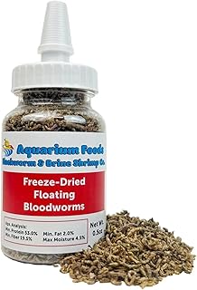 Aquatic Foods Inc. Freeze-Dried Bloodworms, Our Grade A Floating Bloodworms for All Freshwater Fish, Marine Fish, Corals, Anemones, Baby Pond Fish…0.5oz Squeeze Bottle - Buy now