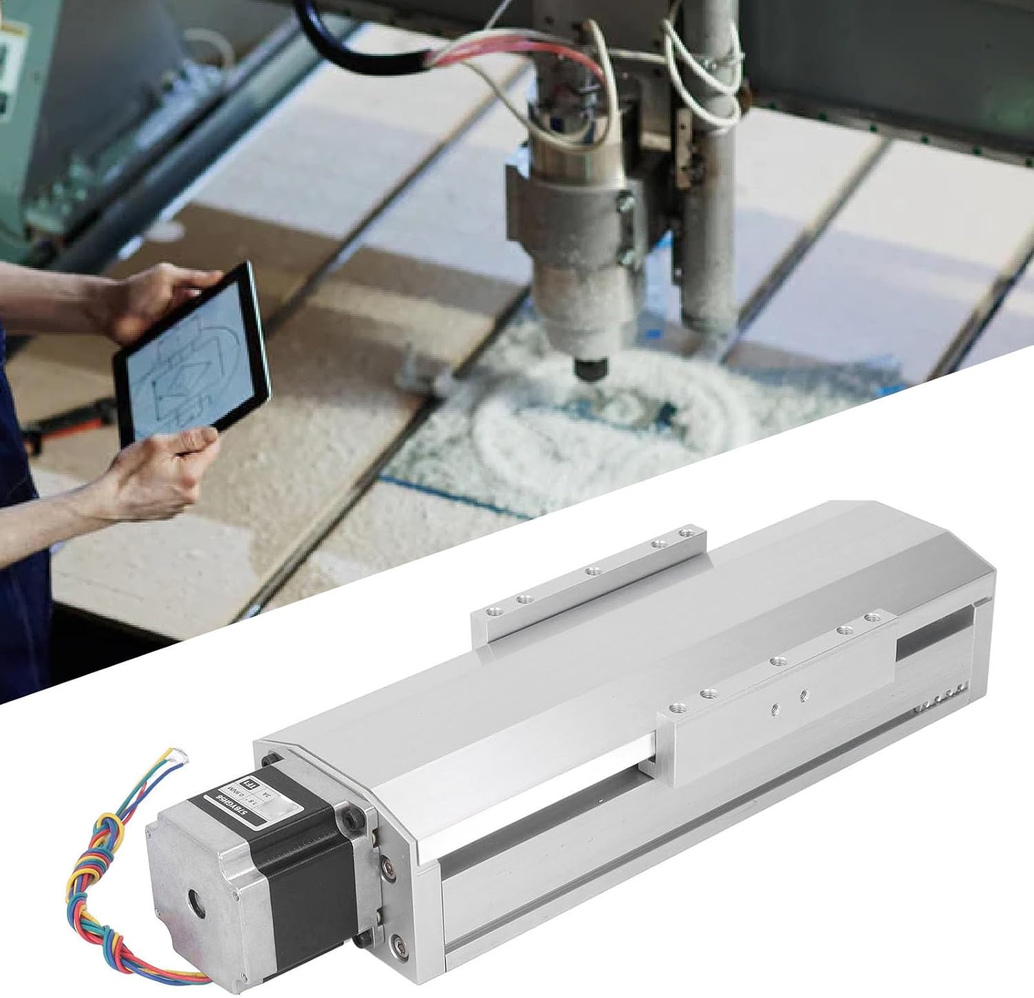 Electric Linear Motion Rail Actuator Convenient Aluminum Alloy Material Sandblasted 100mm Stroke Dust Cover