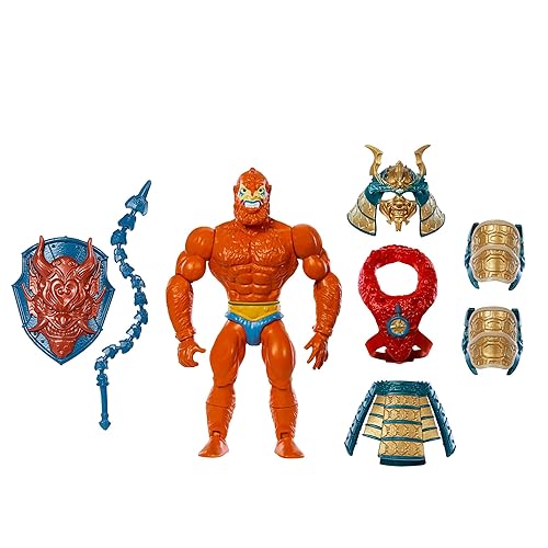 Masters of the Universe Origins Turtles of Grayskull Beast Man Action Figure Toy, 16 Articulations, TMNT & Motu Crossover with Accessories