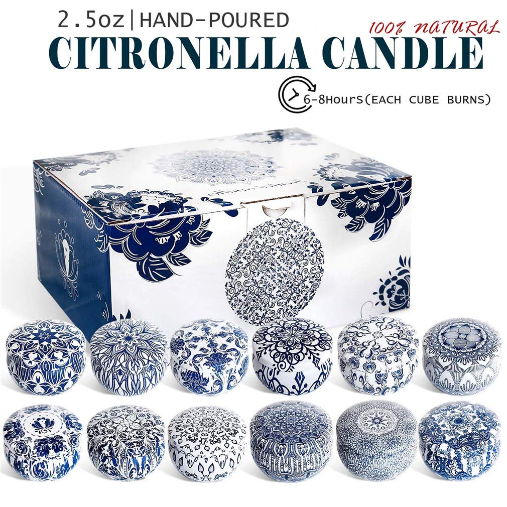 Ulalaza Velas perfumadas Cera de Soja Natural 70 g / 2.5 oz Juego de Velas portátiles de Viaje de estaño para aliviar el estrés y la relajación de aromaterapia