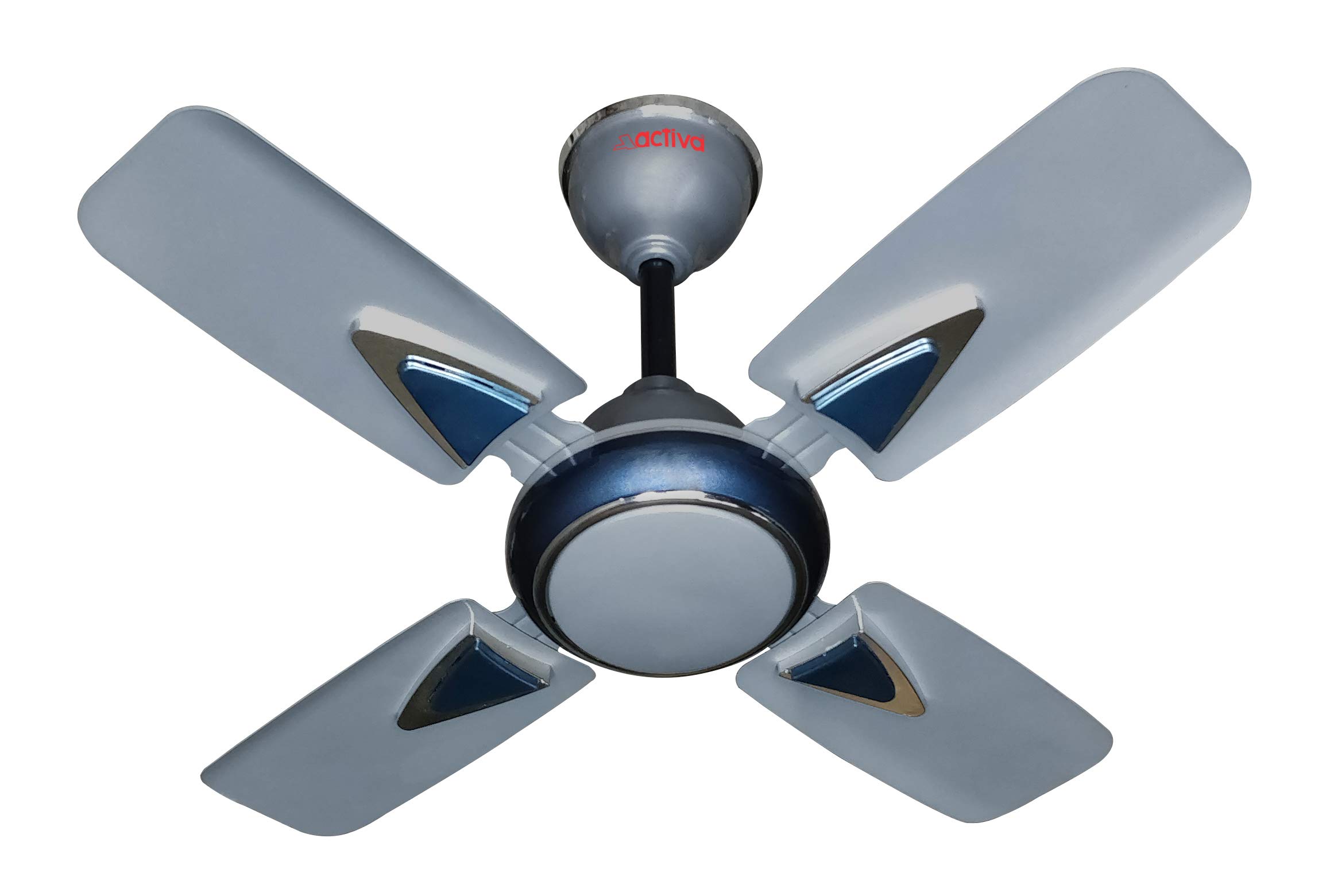 ACTIVA Galaxy - 1 600mm Ceiling Fan, 850 RPM High Speed Air Delivery, 50 Watt Cooper Winding Motors, Anti Dust Coating, Less Noise, 2 Years Warranty (Silver Blue)