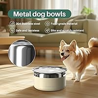 Vista 5 de Gardner Pet Dog Bowls 1 Gallon (3.85L) Stainless Steel No Spill Water Bowl, Slow Water Feeder Metal Dog Bowls, Spill Proof Water Dispenser for Large